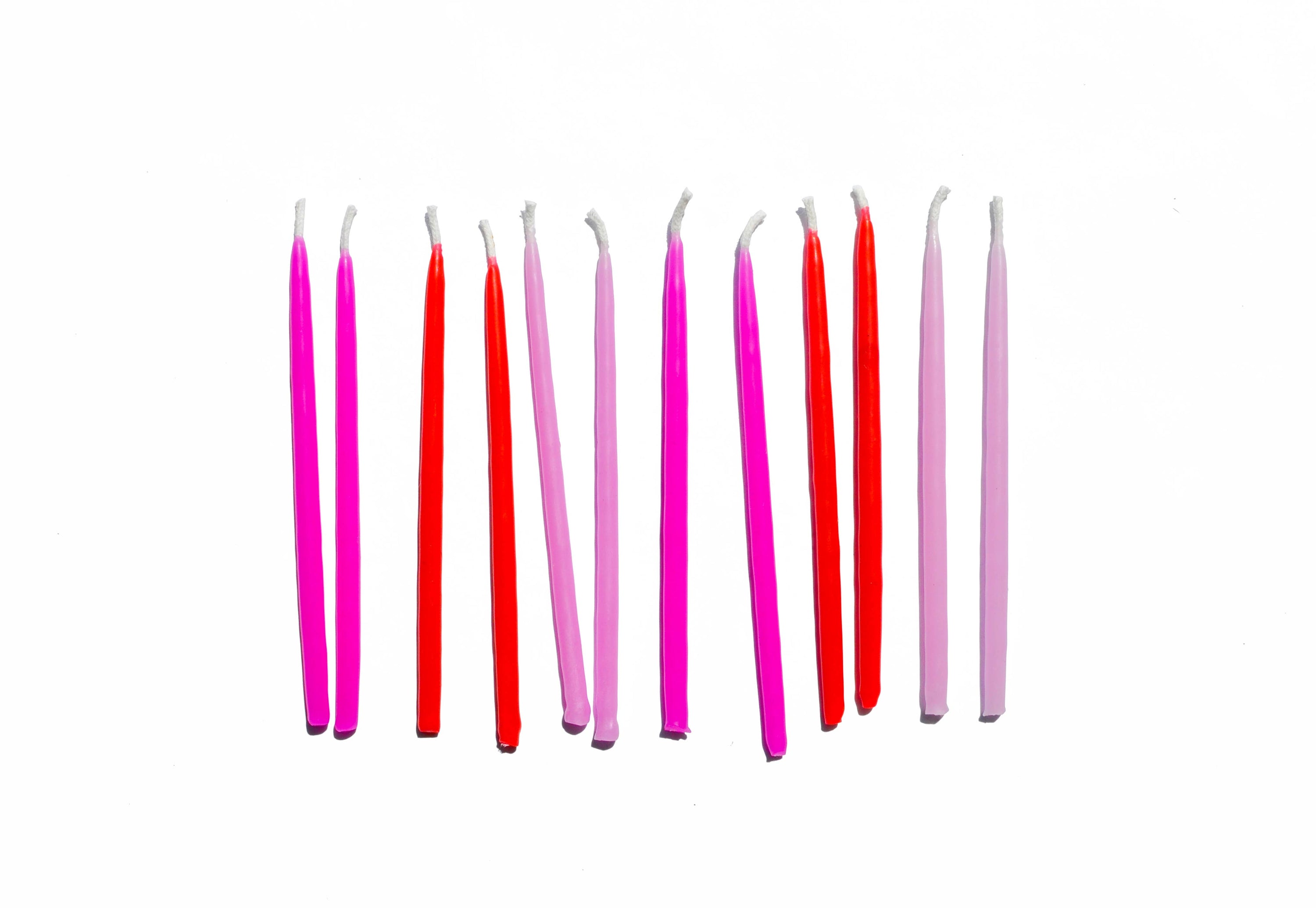 Colorful Hand-Dipped Beeswax Birthday Candles