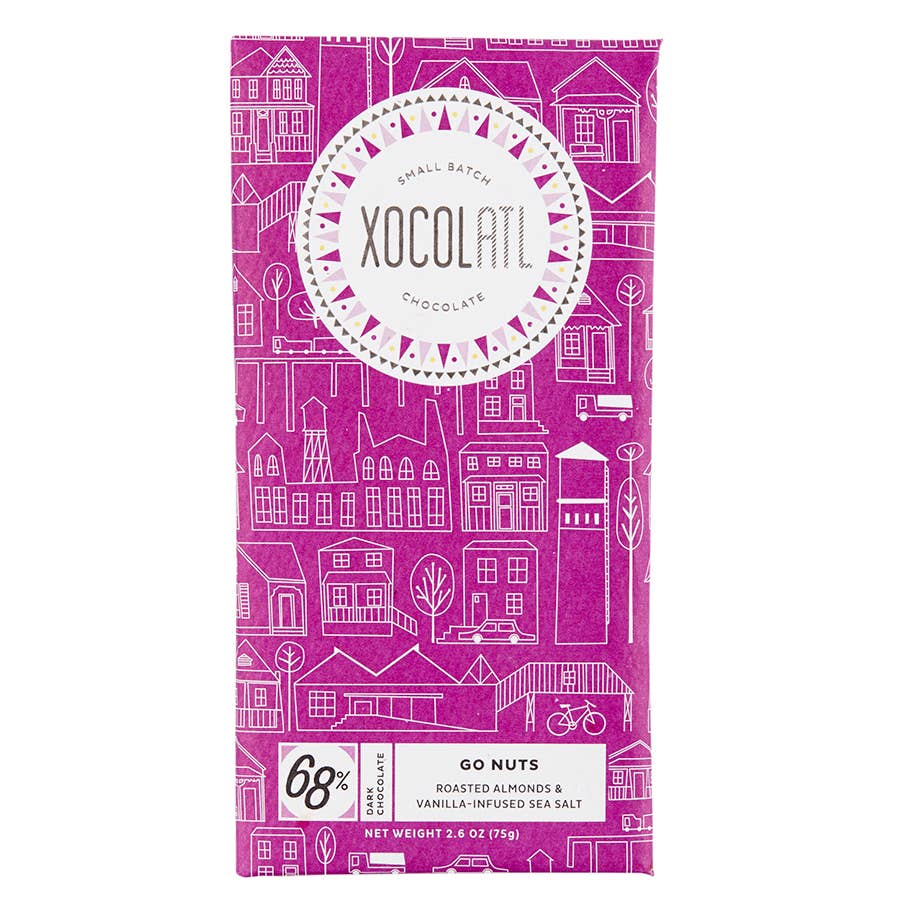 Go Nuts: 68% dark chocolate with roasted almonds & sea salt