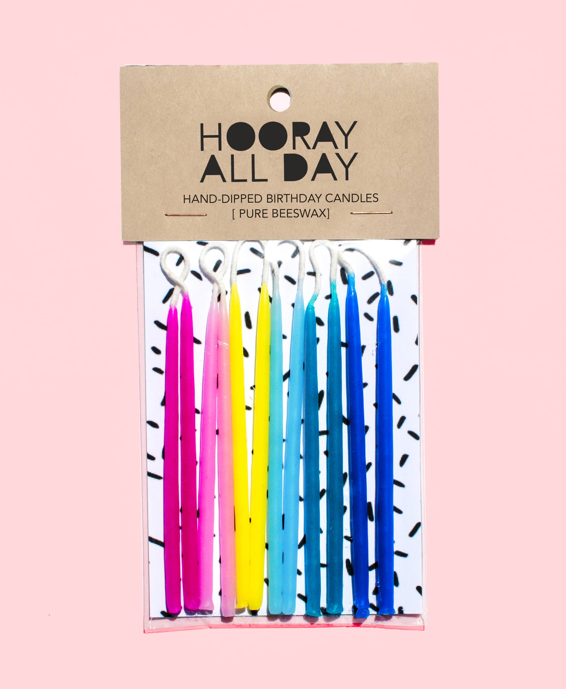 Colorful Hand-Dipped Beeswax Birthday Candles