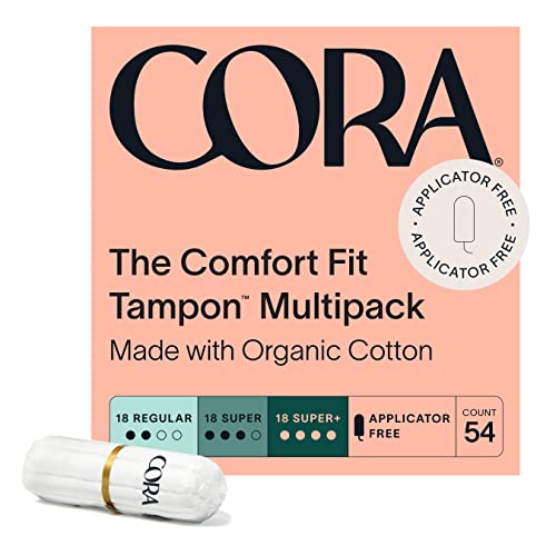 Cora 100% Organic Cotton Non-Applicator Tampons