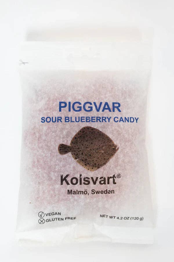 Kolsvart Sour Blueberry Gummy Swedish Fish 4.2oz Bag