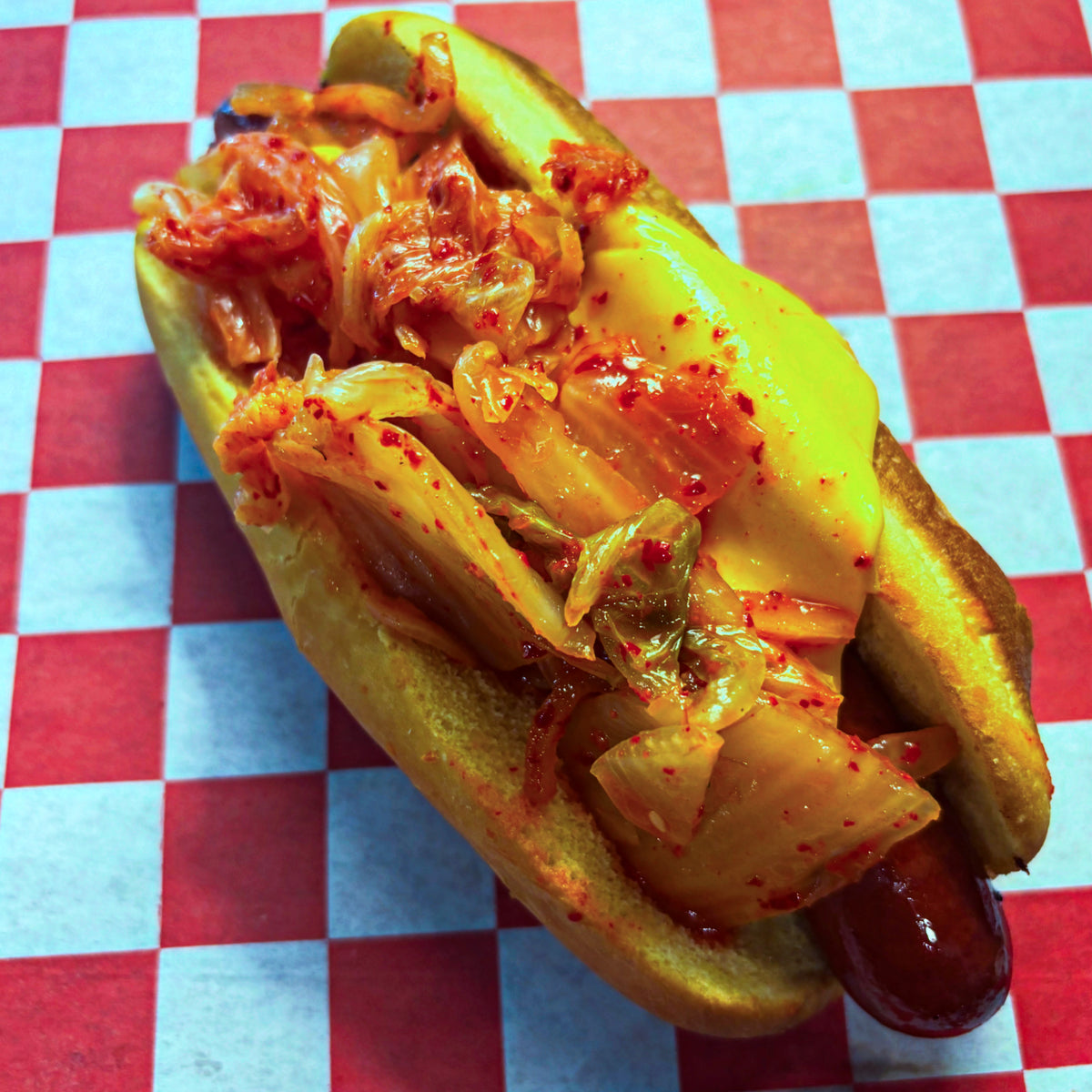 Kimcheese hot dog