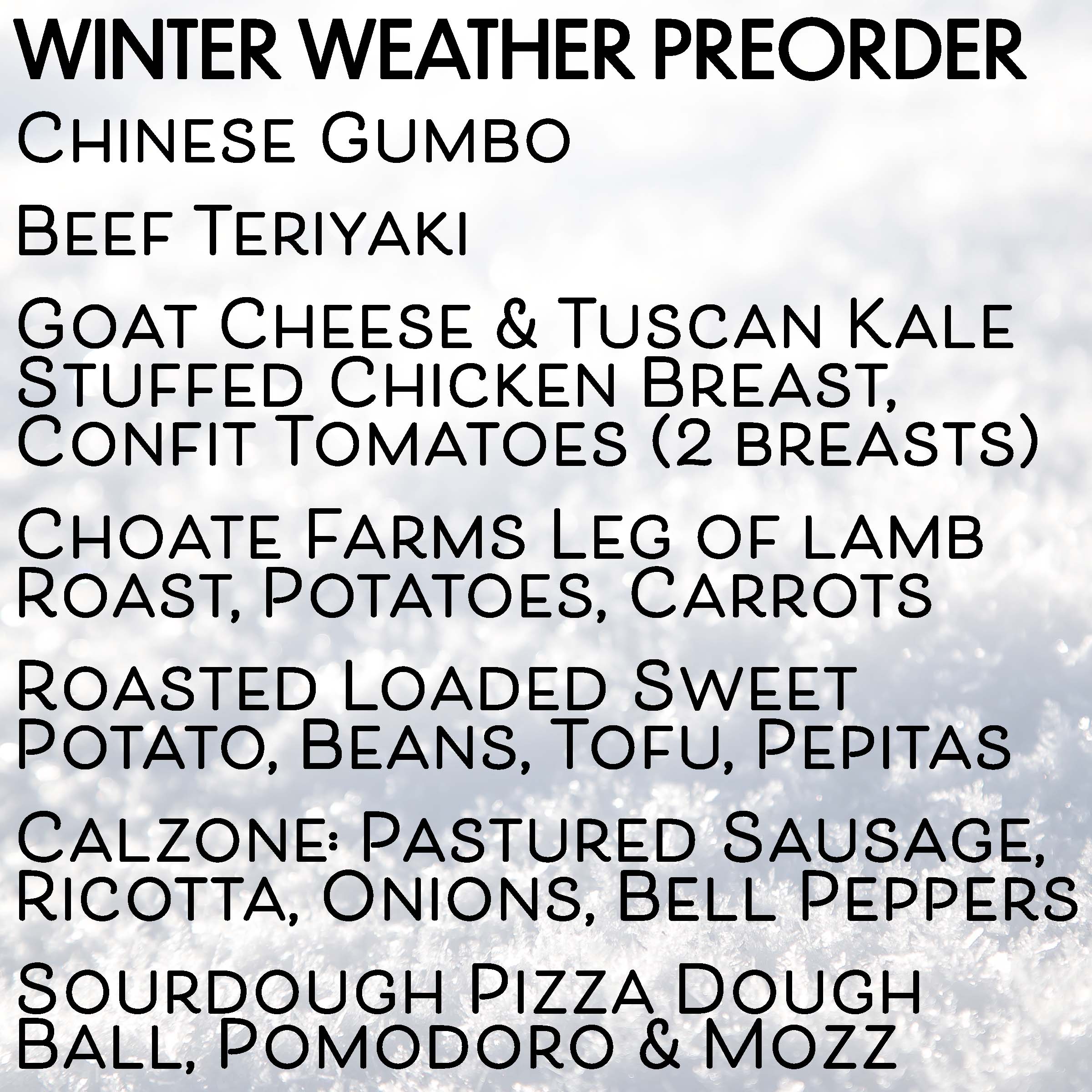 Winter Weather Pre Order